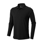 Polo coton homme à manches longues 200 g/m² Elevate Life couleur noir