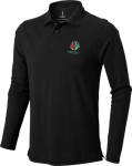 Polo coton homme à manches longues 200 g/m² Elevate Life couleur noir