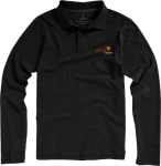 Polo coton homme à manches longues 200 g/m² Elevate Life couleur noir