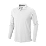 Polo publicitaire coton homme à manches longues 200 g/m2 Elevate Life couleur blanc