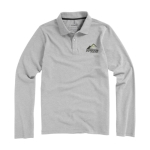 Polo publicitaire coton homme à manches longues 200 g/m2 Elevate Life couleur gris clair