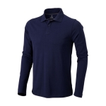 Polo publicitaire coton homme à manches longues 200 g/m2 Elevate Life couleur bleu marine