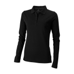 Polo en coton pour femme à manches longues 200 g/m2 Elevate Life couleur noir