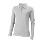 Polo en coton pour femme à manches longues 200 g/m2 Elevate Life couleur gris