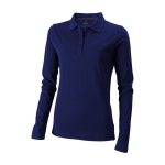Polo en coton pour femme à manches longues 200 g/m2 Elevate Life couleur bleu ultramarine