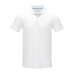 Polo publicitaire coton bio certifié GOTS homme 180 g/m2 Elevate NXT couleur blanc deuxième vue frontale