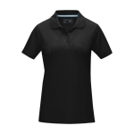 Polo en piqué femme en coton bio certifié GOTS 180 g/m2 Elevate NXT couleur noir deuxième vue frontale