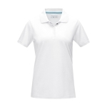Polo en piqué femme en coton bio certifié GOTS 180 g/m2 Elevate NXT couleur blanc deuxième vue frontale