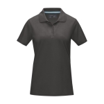 Polo en piqué femme en coton bio certifié GOTS 180 g/m2 Elevate NXT couleur gris foncé deuxième vue frontale