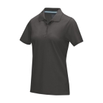 Polo en piqué femme en coton bio certifié GOTS 180 g/m2 Elevate NXT couleur gris foncé