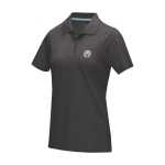 Polo en piqué femme en coton bio certifié GOTS 180 g/m2 Elevate NXT couleur gris foncé