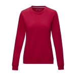 Pull col rond femme, coton bio GOTS 280 g/m2 Elevate NXT couleur rouge deuxième vue frontale