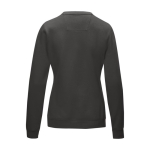 Pull col rond femme, coton bio GOTS 280 g/m2 Elevate NXT couleur gris foncé deuxième vue arrière