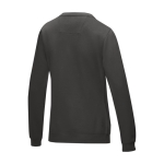 Pull col rond femme, coton bio GOTS 280 g/m2 Elevate NXT couleur gris foncé troisième vue arrière