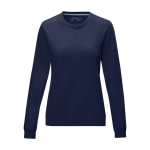 Pull col rond femme, coton bio GOTS 280 g/m2 Elevate NXT couleur bleu marine deuxième vue frontale