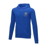 Sweat à capuche en coton pour homme 240 g/m2 Elevate Essentials couleur bleu vue impression sérigraphique