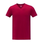 T-shirt floqué à col en V pour homme en coton 160 g/m2 Elevate Life couleur rouge deuxième vue frontale