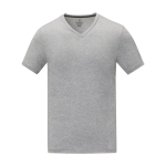 T-shirt floqué à col en V pour homme en coton 160 g/m2 Elevate Life couleur gris deuxième vue frontale