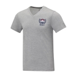 T-shirt floqué à col en V pour homme en coton 160 g/m2 Elevate Life couleur gris vue impression sérigraphique