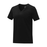 T-shirts avec logo à col en V femme en coton 160 g/m2 Elevate Life couleur noir