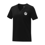 T-shirts avec logo à col en V femme en coton 160 g/m2 Elevate Life couleur noir vue impression sérigraphique