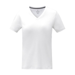 T-shirts avec logo à col en V femme en coton 160 g/m2 Elevate Life couleur blanc deuxième vue frontale