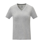 T-shirts avec logo à col en V femme en coton 160 g/m2 Elevate Life couleur gris deuxième vue frontale