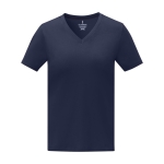 T-shirts avec logo à col en V femme en coton 160 g/m2 Elevate Life couleur bleu marine deuxième vue frontale