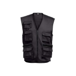 Gilet en polyester et coton à poches multiples 200 g/m2 THC PIXEL couleur noir première vue