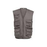 Gilet en polyester et coton à poches multiples 200 g/m2 THC PIXEL couleur gris première vue