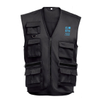 Gilet en polyester et coton à poches multiples 200 g/m2 THC PIXEL avec zone d'impression