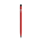 Stylo en aluminium recyclé avec gomme à effacer sans encre couleur rouge