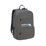 Sac à dos RPET avec poche rembourrée pour tablette 10,1” et PC 15,6” couleur gris foncé image avec logo