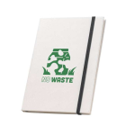 Carnet en carton de lait recyclé avec élastique et séparateur A5 couleur noir image avec logo