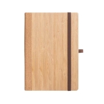 Carnet en bambou et liège avec couverture rigide et porte-stylos A5 couleur naturel première vue