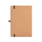 Carnet en bambou et liège avec couverture rigide et porte-stylos A5 couleur naturel deuxième vue