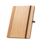 Carnet en bambou et liège avec couverture rigide et porte-stylos A5 couleur naturel
