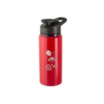 Bouteille de sport 660ml en alu recyclé avec fermeture ”flip top” couleur rouge image avec logo