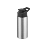 Bouteille de sport 660ml en alu recyclé avec fermeture ”flip top” couleur argenté mat