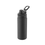 Bouteille en aluminium avec poignée et bouchon en plastique, 570ml couleur noir