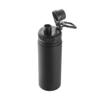Bouteille en aluminium avec poignée et bouchon en plastique, 570ml couleur noir quatrième vue