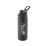 Bouteille en aluminium avec poignée et bouchon en plastique, 570ml couleur noir image avec logo
