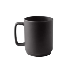 Tasse en céramique avec finition mate et anse rectangulaire, 330ml couleur noir première vue
