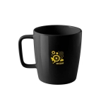 Tasse en céramique avec finition brillant et capacité de 450ml couleur noir image avec logo 2