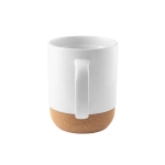 Tasse en céramique pour la sublimation avec base en liège, 390ml couleur blanc deuxième vue