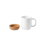 Tasse en céramique pour la sublimation avec base en liège, 390ml couleur blanc troisième vue