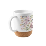 Tasse en céramique pour la sublimation avec base en liège, 390ml couleur blanc image avec logo
