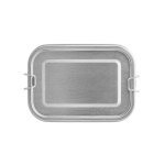 Lunch box en acier inoxydable recyclé avec fermeture latérale, 750ml couleur argenté mat première vue