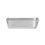 Lunch box en acier inoxydable recyclé avec fermeture latérale, 750ml couleur argenté mat troisième vue