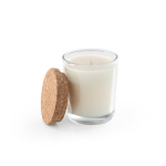 Bougie parfumée, verre avec couvercle en liège, fabriquée en UE, 80g couleur transparent première vue